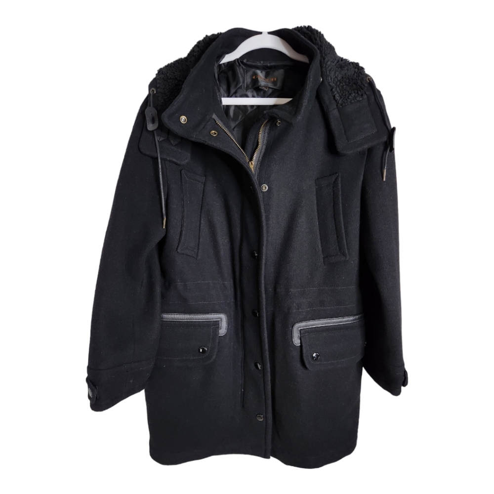 Coach Wool blend and leather jacket coat long size M